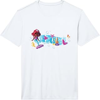 Disney Junior's Ariel Cute Ariel Smiling Big Chest Text Logo Performance T-Shirt