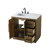 Chase Bathroom Vanity Hazel Oak by Lighting Design – Wood, Hazel Oak, Model VF29036HO