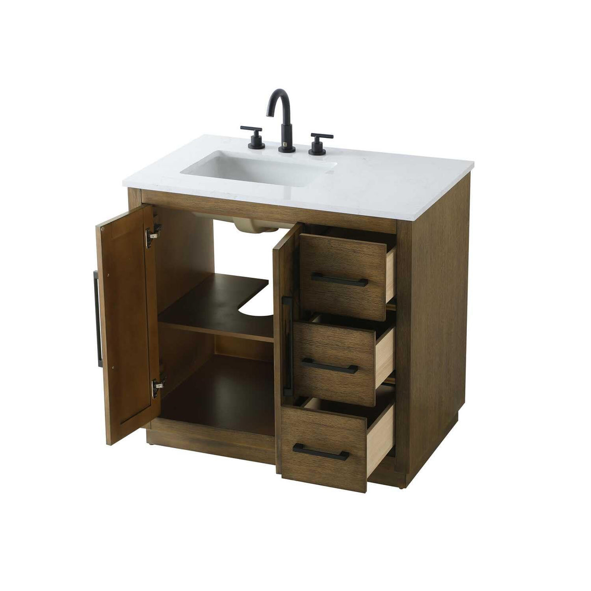 Chase Bathroom Vanity Hazel Oak by Lighting Design – Wood, Hazel Oak, Model VF29036HO