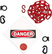 Mr. Chain Danger Magnetic Sign Kit, Red, 2 in x 6 ft Chain Chain (7406DA)