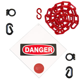 Danger Magnetic Sign Kit by Mr. Chain – 12"L x 8"W x 8"H, Plastic, Red, Model 7403DA