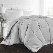 600 TC 100% Egyptian Cotton Coziest 11-Piece Bed-in-a-Bag Comforter Includes Ruffle Bedspread Sheet Set 20" Deep Pocket Solid Silver King Size