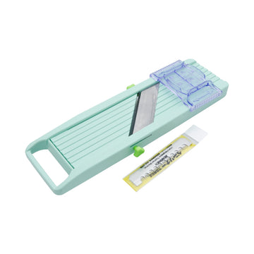 Japanese Vegetable Slicer by Benriner – 12"L x 3.5"W, ABA Plastic, Green, Model 4976654100815