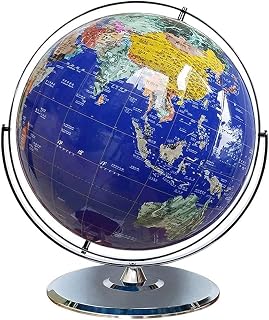 Globe, 720° Rotating Globe with Stand and Non-Slip Base 6.5 Inch Diameter Desk Decoration Clear Text Marking