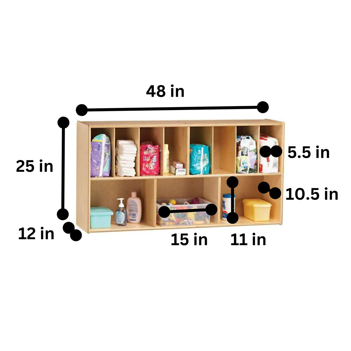 Diaper Organizer by Jonti-Craft – 1 count (pack of 1), Wood, Gray,red,black, Model 5141JC