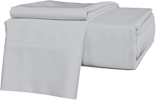 800 Thread Count-100% Cotton 4Pcs Bed Sheet Set Silver King Sheets Set, Long Staple Cotton Sheets Set, Fits Mattress Upto 22" Deep Pocket, Bedsheet and Pillowcase, 4pcs Bedding Set