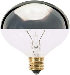 Satco S3245 120V Candelabra Base 40-Watt G16.5 Light Bulb, Silver Crown