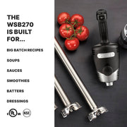 21" Heavy-Duty 2-Speed Immersion Blender 50 Gallon by Waring – 21" Shaft, 50.0 gallons, Stainless Steel, Model WSB270