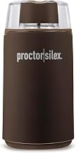 Proctor Silex Electric Coffee Grinder for Beans, Spices and More, Stainless Steel Blades, 12 Cups, Brown