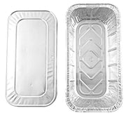 1/3 Third-Size Deep Aluminum Foil Steam / 5 lb. Loaf Pan w/Foil Lids (Pack of 50) by Handi-Foil – Medium, 80 fluid_ounces, Aluminum, Silver