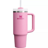 Quencher H2.0 FlowState Stainless Steel Vacuum Insulated Tumbler with Lid and Straw for Water by STANLEY – 40 Ounces, Stainless Steel, Pink, Model FlowState Tumbler