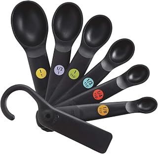 OXO International 11110801 Good Grips Measuring Spoon Set, Black Plastic, 6-Pc. - Quantity 1