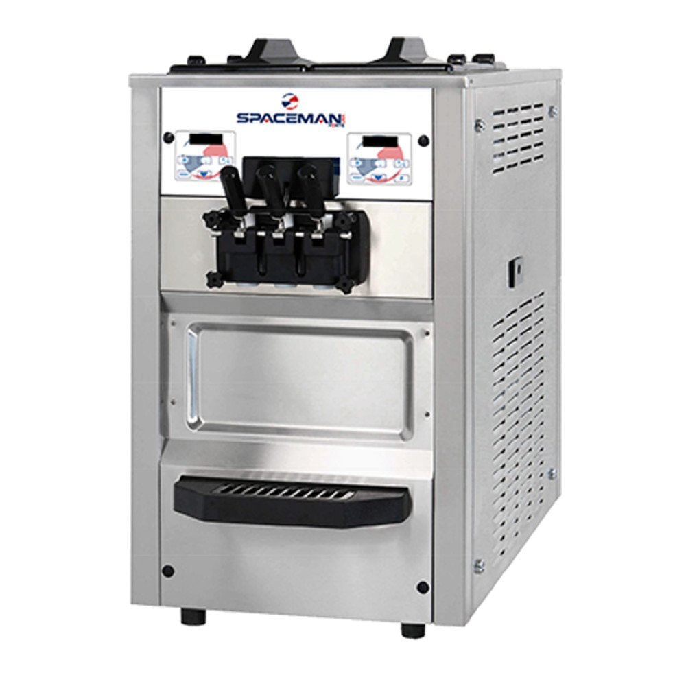 6235-C Two Flavor/Twist Air Cooled Gravity Countertop Soft Serve Ice Cream Machine (2) 12.7 Quart Hoppers by Spaceman – 12.7 quarts, Model 6235H