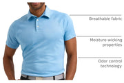 Men's Golf Series Short Sleeve Performance Polo Shirt – Polyester, Stream, Model 112363597