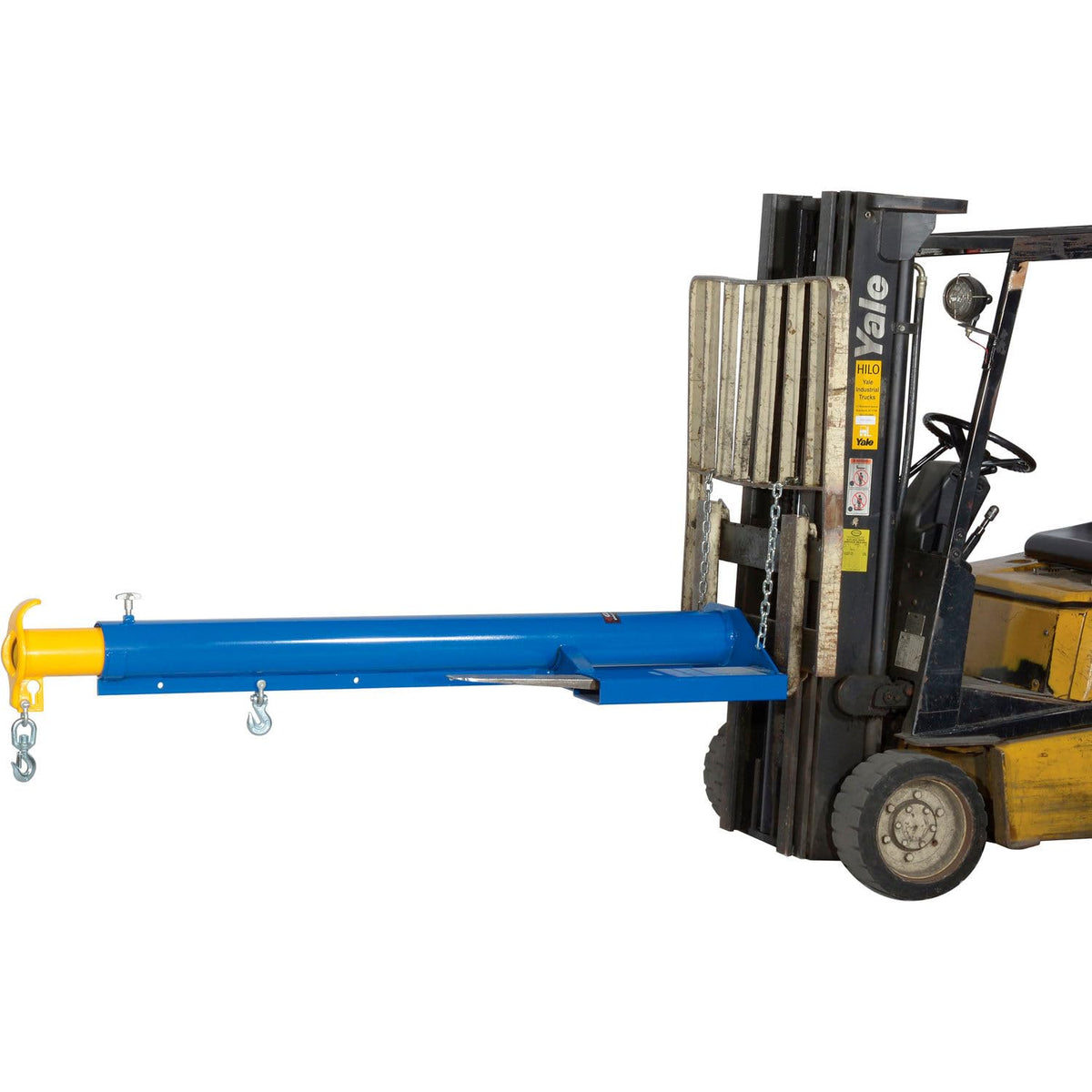 Forklift Telescoping Jib Boom Crane by Global Industrial – 86.6"L x 32"W x 12.2"H, Alloy Steel, Blue, Model F7723