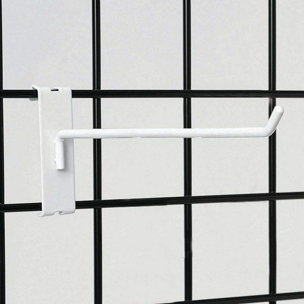 8" White Gridwall Hooks by HUBERT – Model GH8W