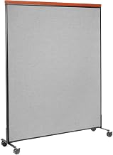 Global Industrial 60-1/4"W x 76-1/2"H Mobile Deluxe Office Partition Panel, Gray