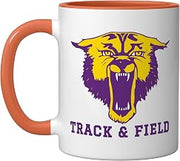 Bloomfield High School Indians Track & Field Ceramic Mug, Orange/White, 11oz