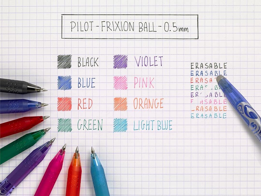 Frixion Erasable Rollerball Pen - Black Single by PILOT – 1 Count (Pack of 1), Plastique, Green, Model 224101204