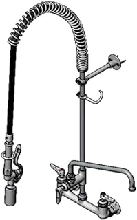 T&S Brass B-0133-12CRBCF1 Pre-Rinse Unit, Includes Ceramas, 12" Swing Nozzle, 1.0 GPM VR Aerator, B-0107-C, Wall Bracket