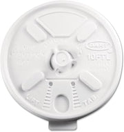 DART DCC10FTL - Lift N Lock Plastic Hot Cup Lids, Fits 10-oz. Cups, White