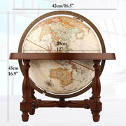 Globe, with Antique Shading and Wooden Base Diameter Vintage Art Terrain Political Globe 12" Clear Text Marking by SYUKMH – One Size, resin, One Color, Model VXVVAXVVV