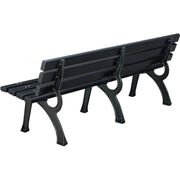 6'L Outdoor Park Bench with Backrest by Global Industrial – Iron, Black, Model 240126BK