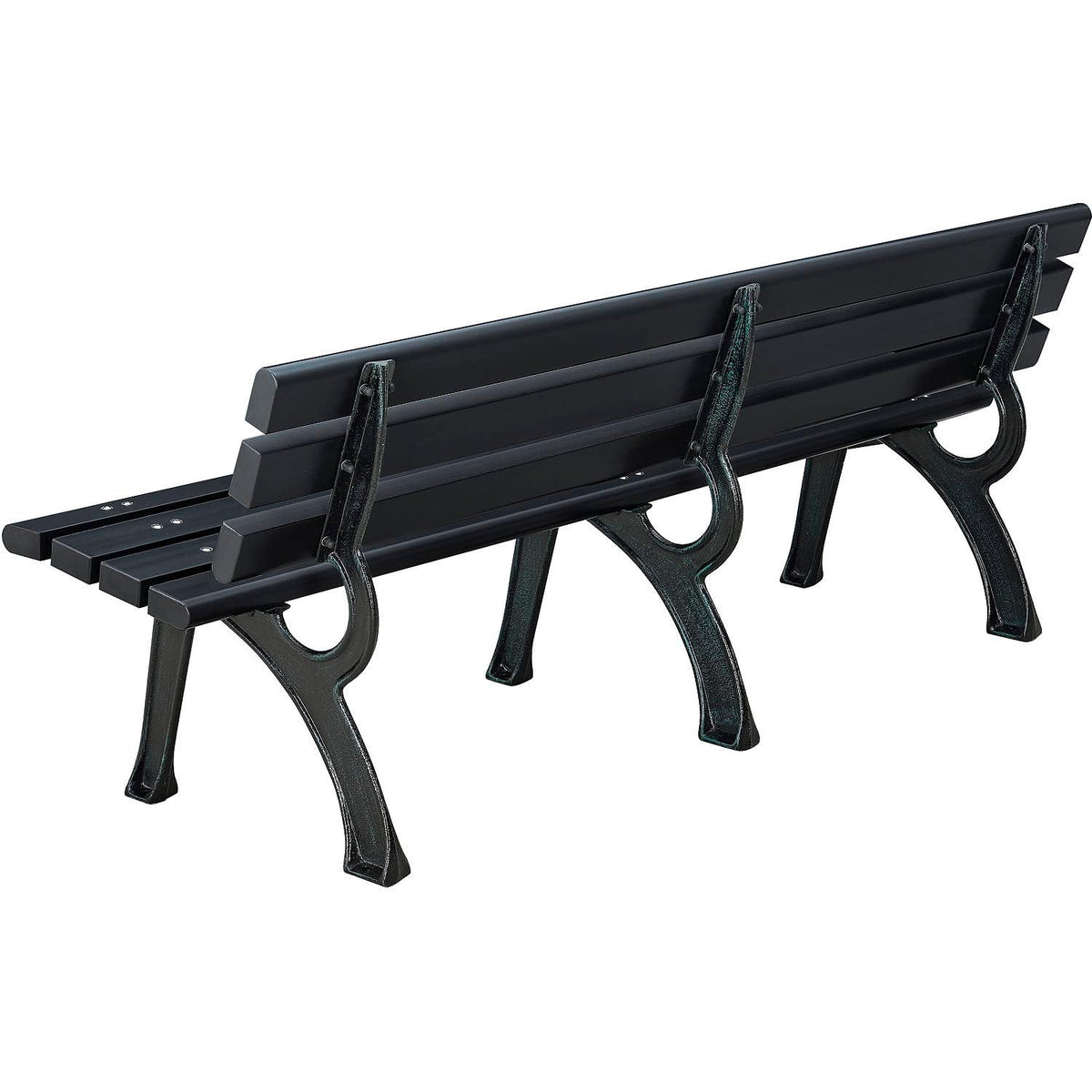 6'L Outdoor Park Bench with Backrest by Global Industrial – Iron, Black, Model 240126BK
