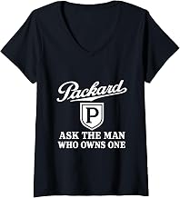 Womens Packard Logo Vintage Defunct Car Company Classic Mechanic V-Neck T-Shirt