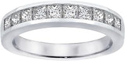 1.00 CT TW Channel Set Princess Cut Diamond Anniversary Wedding Ring in Platinum