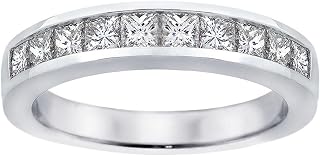 1.00 CT TW Channel Set Princess Cut Diamond Anniversary Wedding Ring in Platinum