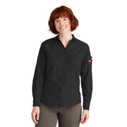 Women's Cooling Long Sleeve Work Shirt by Red Kap – Polyester, Black, Model TSW3BK RG 3XL