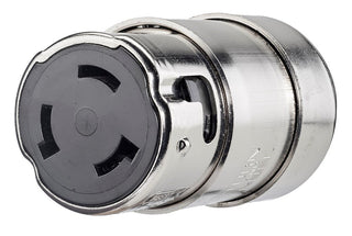50A 125V/250V Locking Connector by Hubbell – nickel, brass, Nickel Plated Brass, Model 440932