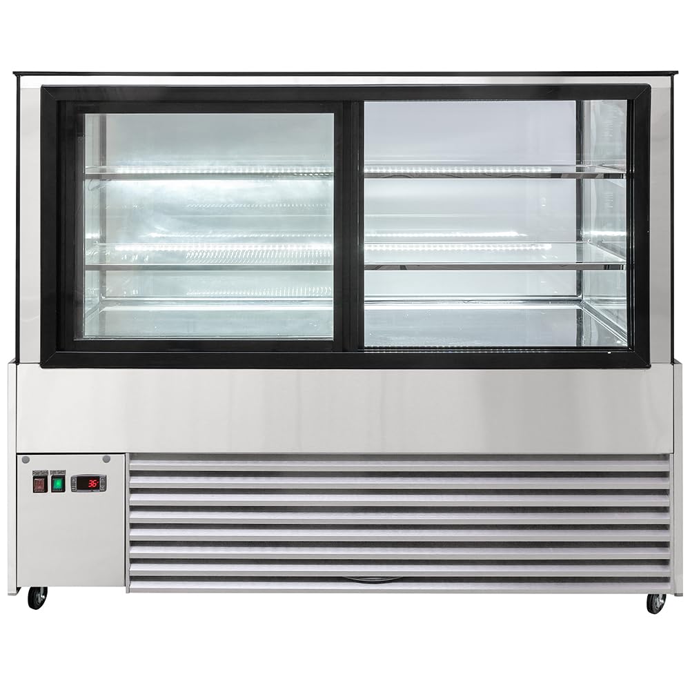 58 1/8" Full Service Bakery Case w/Straight Glass - (3) Levels by MOTAK – 63.39x33.07x51.97, In Description, Check Images, Model MCD59-2X
