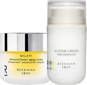 Beekman 1802 Milk RX Advanced Better Aging Cream (1.69 fl oz) + Bloom Cream Goat Milk Face Moisturizer (1.69 oz) - Cruelty Free