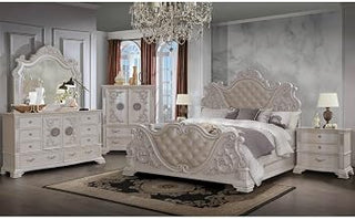 Santa Monica Pearl White 4-Piece Bedroom Set, Queen