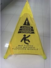 HUBERT Pop-Up Safety Cone with Holder Yellow Fabric - 32 11/16"H