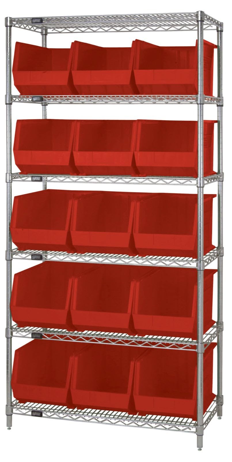 QUANTUM STORAGE SYSTEMS Red / 18L x 11W x 10H / Ultra Stack & Hang Open Storage Bins