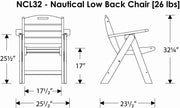 Nautical Low Back Chair by Polywood – Engineered Wood, Slate Grey, Model NCL32GY