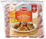 Tyson Uncooked Ice Glazed Chicken Wing Sections, 2.5 Pound - 12 per case.