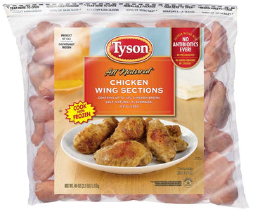 Uncooked Ice Glazed Chicken Wing Sections by Tyson – Commercial Grade