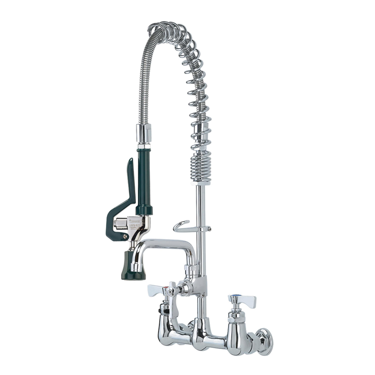 Royal Series Space Saver Pre-Rinse Assembly by Krowne – 13"L x 27"W x 4"H, Brass, Brushed Nickel, Model 18-708L