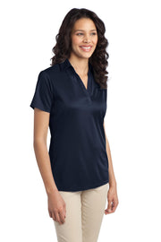 Women's Silk Touch Performance Polo Navy by Port Authority – Medium, Polyester,Silk, Navy, Model L540