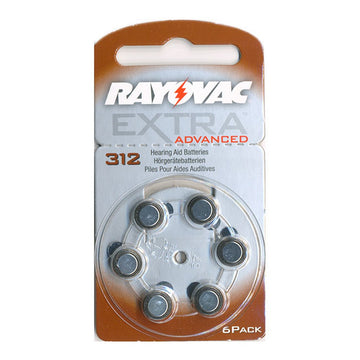 Type 312 Hearing Aid Batteries by Rayovac – 6 Count (Pack of 6), Model 0000050037148