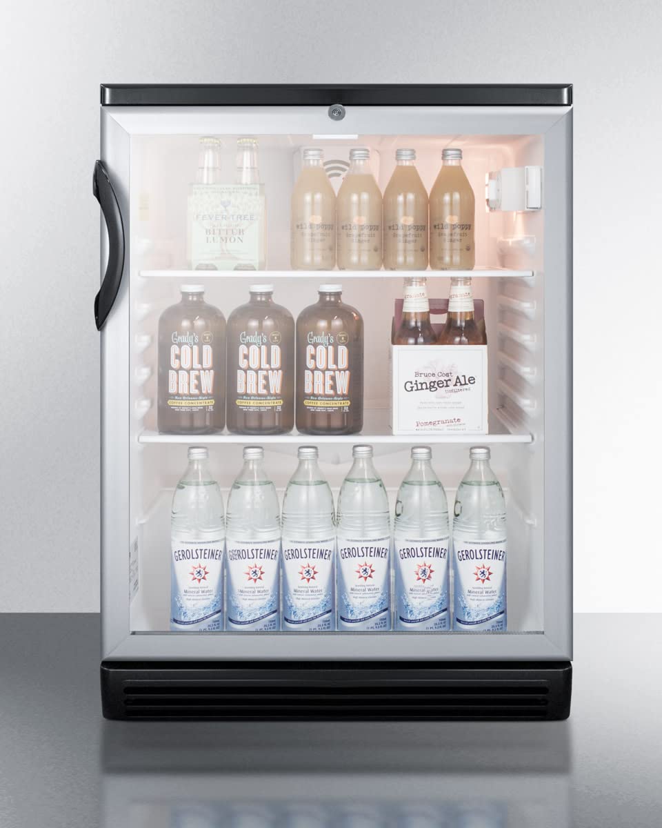 24 in. 5.5 CU. FT. Commercial Refrigerator in Black by Summit Appliance – 24 in., 5.5 cubic_feet, Glass / Black, Model SCR600BGL