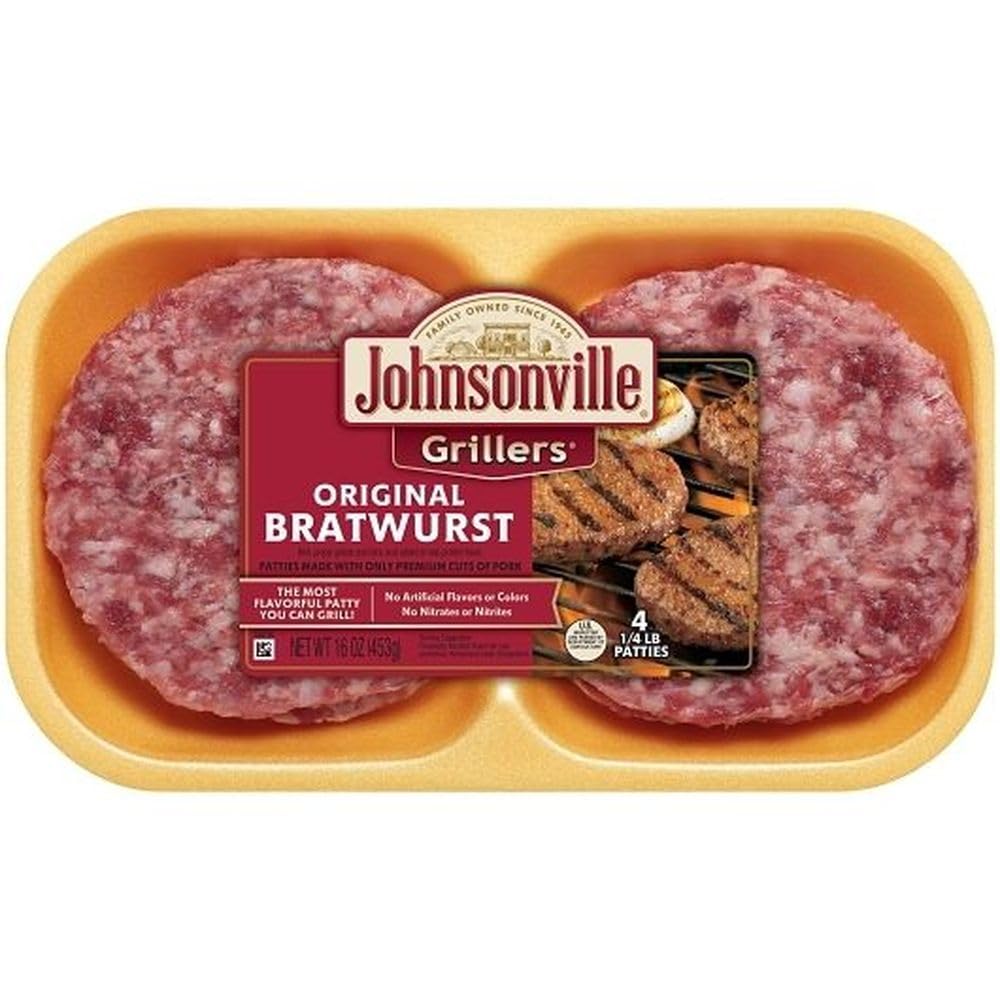 Bratwurst Patty by Johnsonville – 16 Ounces, Pack of 9, Model 100765