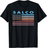Vintage Sunset American Flag Salco, Alabama T-Shirt