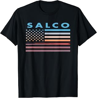 Vintage Sunset American Flag Salco, Alabama T-Shirt