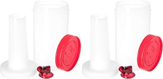 Carlisle FoodService Products Stor N' Pour Complete Quart Set Neck, Container, Cap, And Spout for Bar, Kitchen, And Restaurants, Plastic, 1 Quart, Red (Pack of 2)