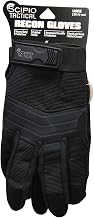 Scipio Outdoor Tactical Recon Gloves with Knuckle Protection, Black - Large